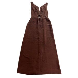 Vintage Madame Grés Paris Lace-Up Dress in Brown